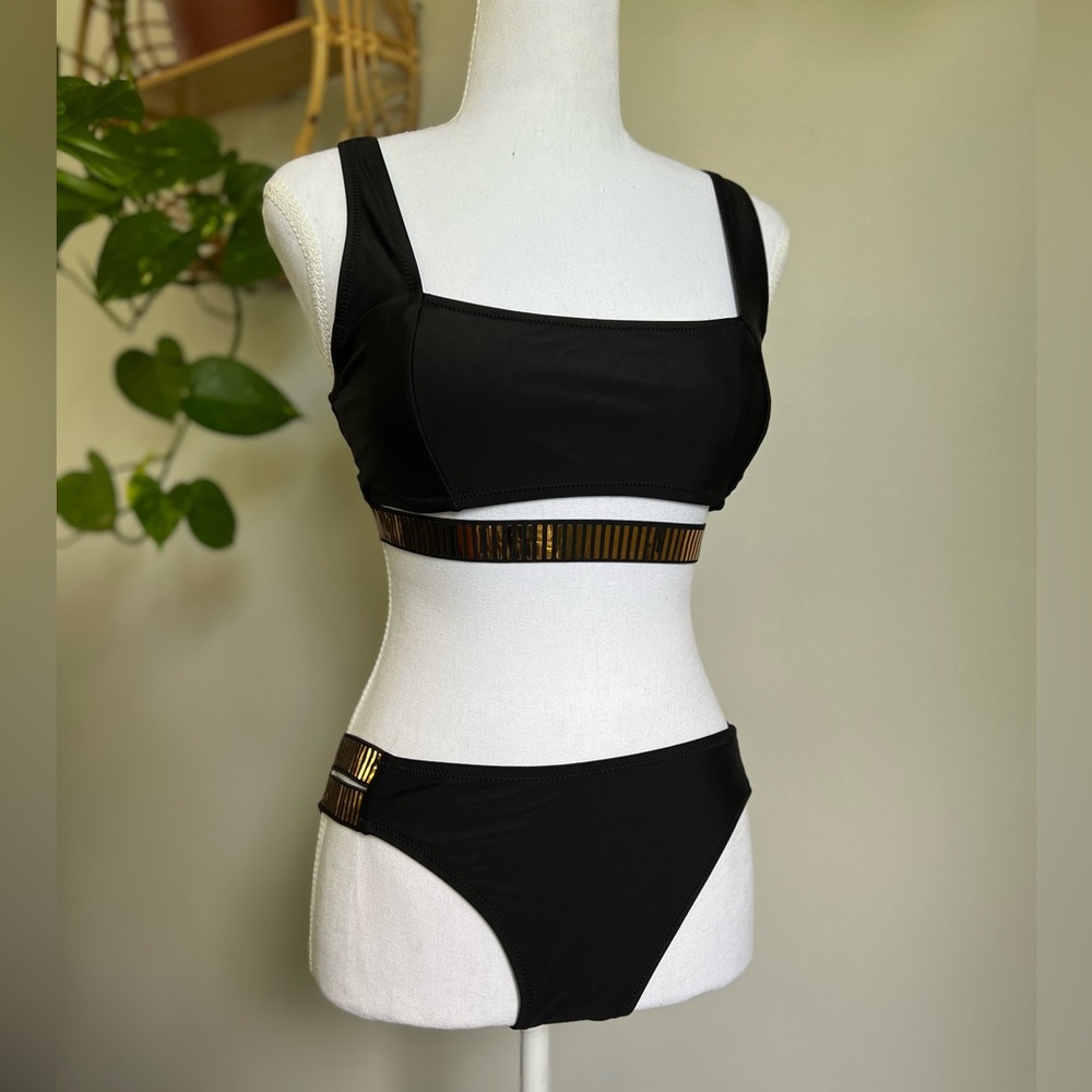 Strappy Gold Foil Bikini